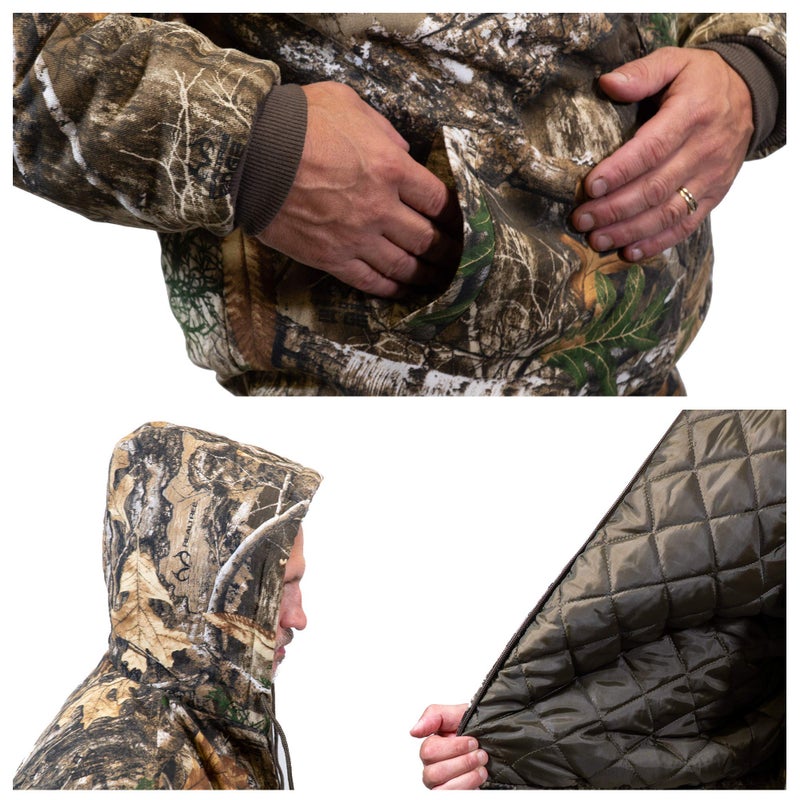 HOT SHOT Menâ€™s Insulated Twill Camo Hunting Jacket, Realtree Edge Camo with Cotton Shell, for cold weather, bird and deer hunting, Extra Large - Image 5